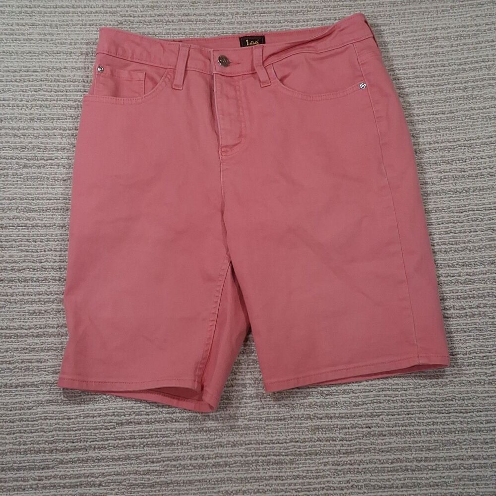 Lee Women's Size 8 Coral Pink Shorts Cotton Blend Casual Everyday Summer Apparel